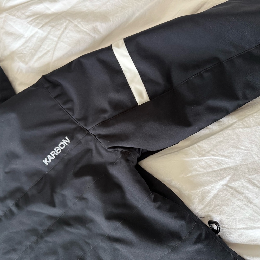Karbon Boys Size 10 Black and Blue Hooded Jacket - Picture 12 of 12